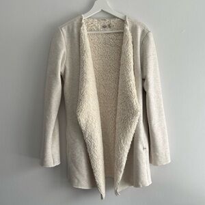 UGG Sherpa Teddy Cozy‎ Cream Fuzzy Cardigan Jacket Small
